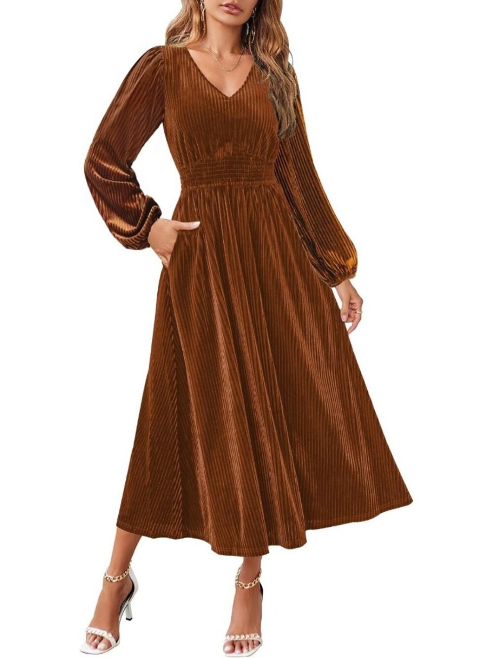 Elegant Velvet Long Sleeve Cocktail Dress for Winter Wedding Guest Outfit